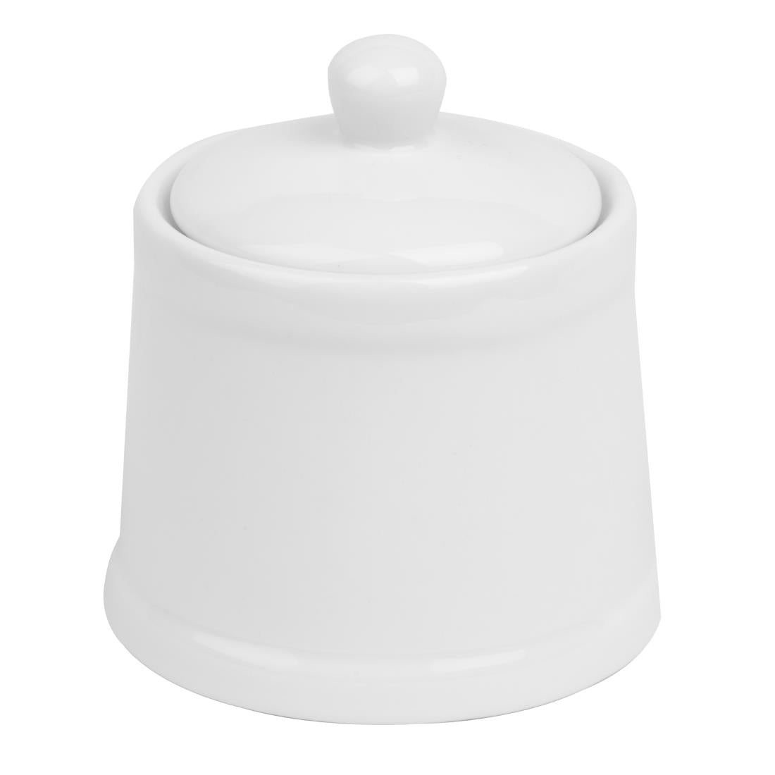 HY547 Olympia Whiteware Pier Sugar bowl with lid - 250ml (Box 6)