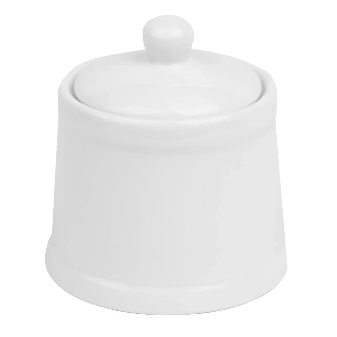 HY547 Olympia Whiteware Pier Sugar bowl with lid - 250ml (Box 6)
