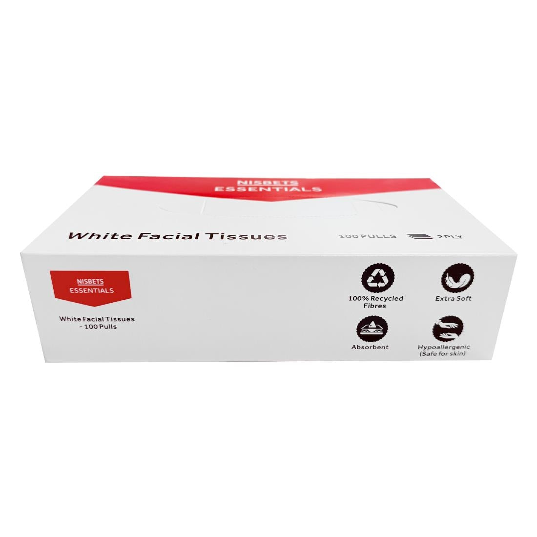 HY596 Nisbets Essentials White Facial Tissues - 100 Sheets (36 Pack)