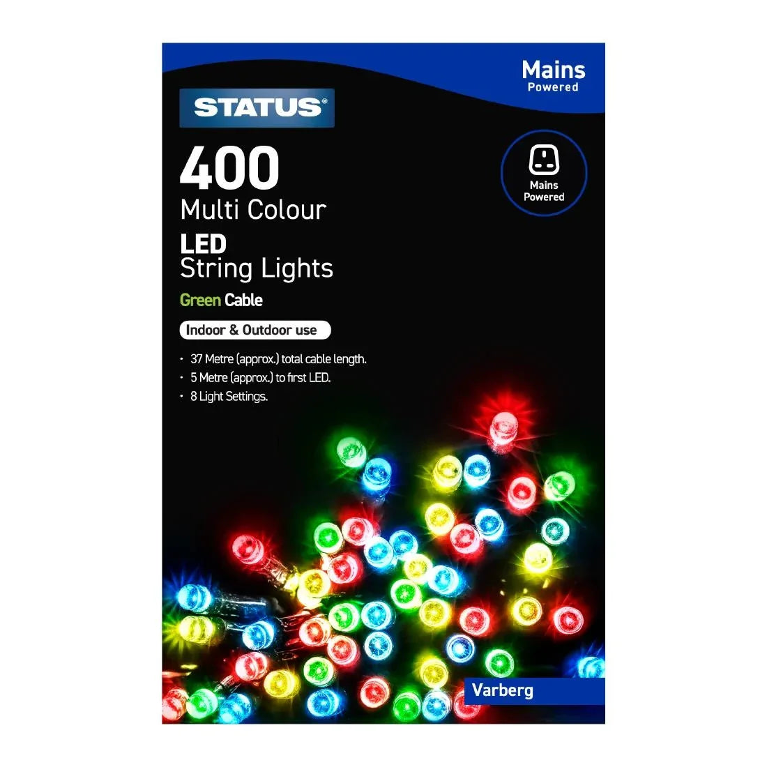 HY743 Status Varberg 400 Multi Coloured LED Indoor/Outdoor String Lights