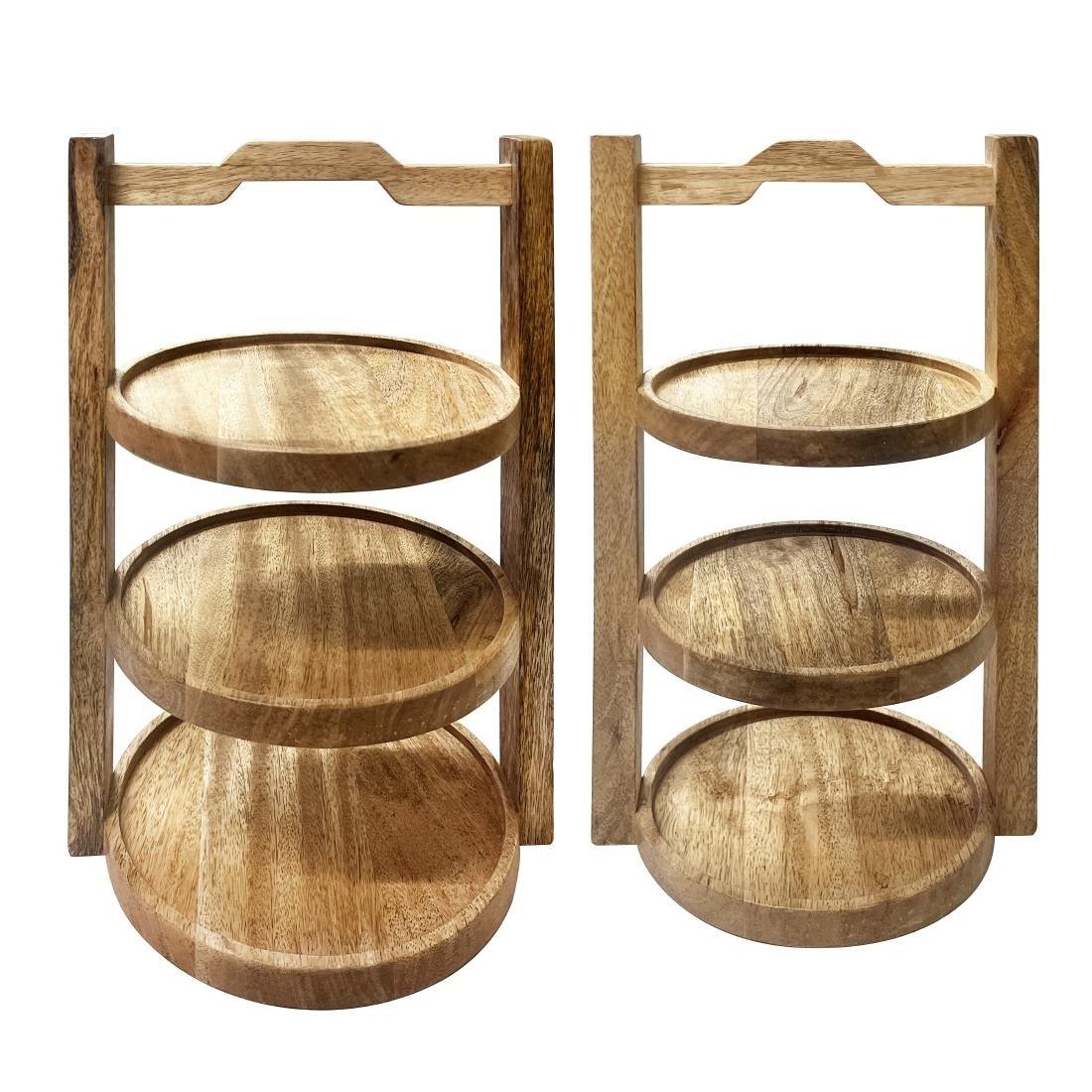 HY751 Olympia 3-Tier Stand Mango Wood for 200mm Plates