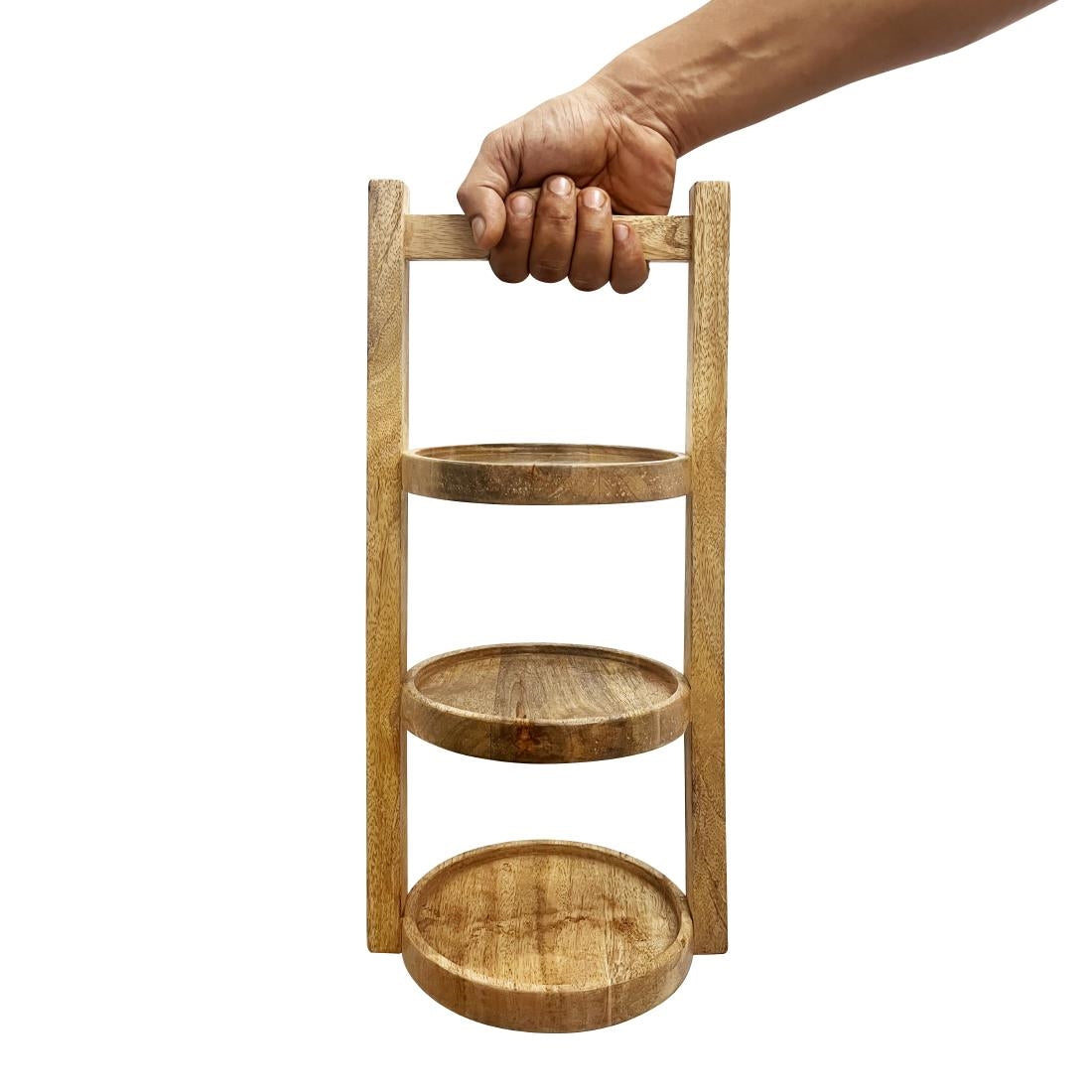 HY750 Olympia 3-Tier Stand Mango Wood for 150mm Plates