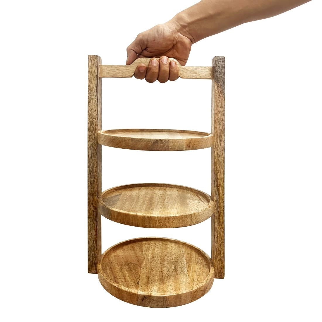 HY751 Olympia 3-Tier Stand Mango Wood for 200mm Plates