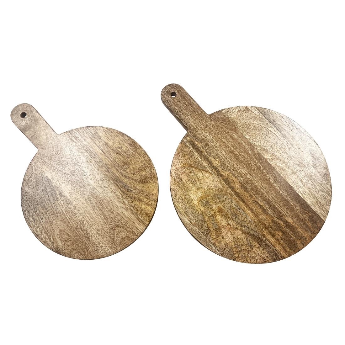 HY754 Olympia Round Handled Display Stand Mango Wood with Metal Legs 400x300x80mm