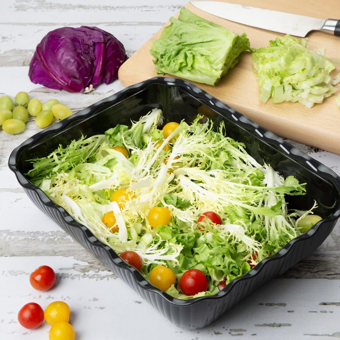 HY800 Olympia Kristallon Large Salad Crock - Black