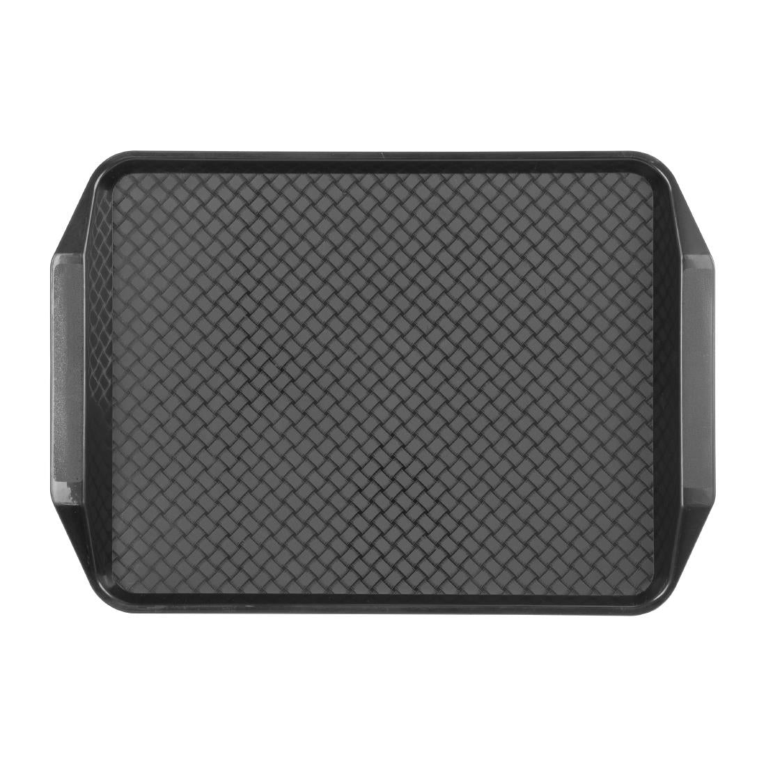 HY809 - Olympia Kristallon Handled Fast Food Tray Black 435x305mm
