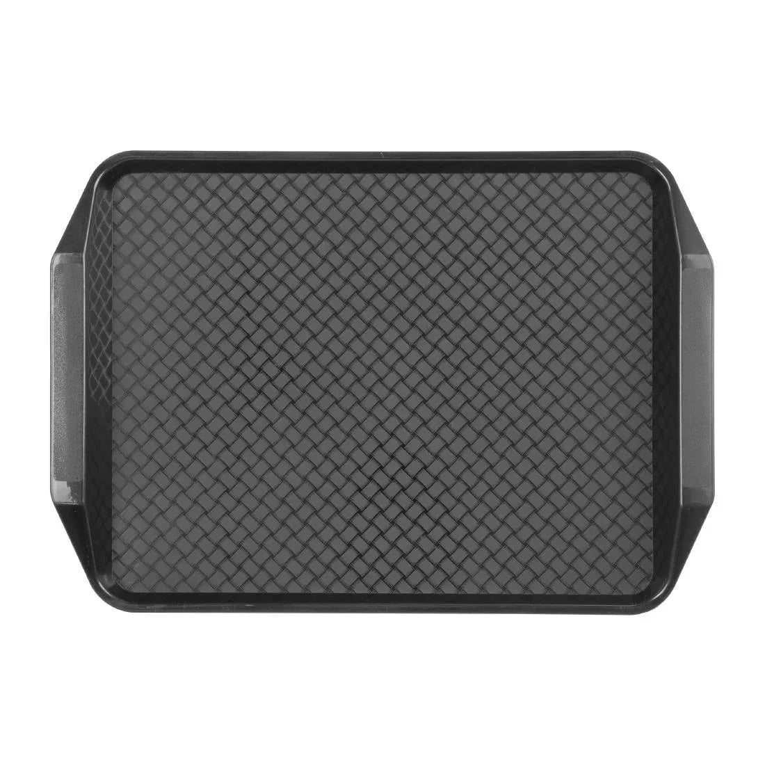 HY809 - Olympia Kristallon Handled Fast Food Tray Black 435x305mm