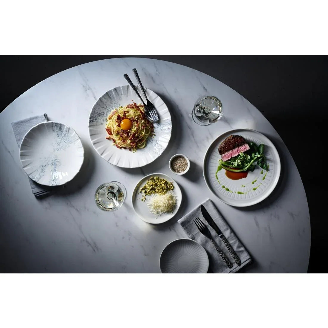 HY907 Churchill Era Grey Walled Plates 260mm (Pack of 6)
