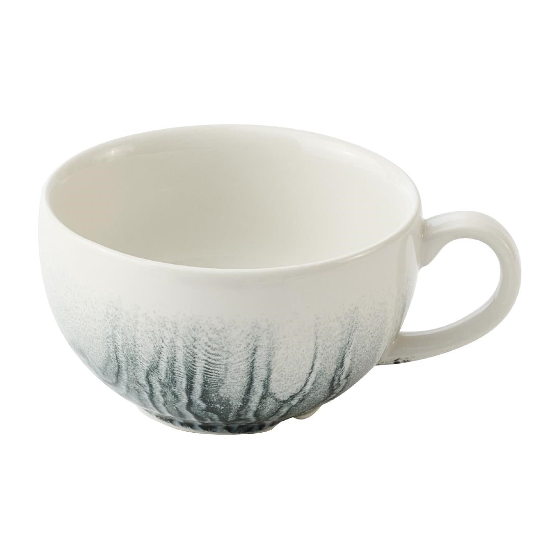 HY964 Churchill China Tide Black Cafe Cappuccino Cups 236ml (Pack of 12)