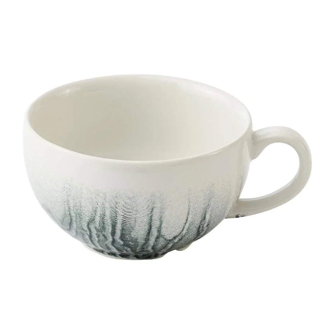 HY964 Churchill China Tide Black Cafe Cappuccino Cups 236ml (Pack of 12)
