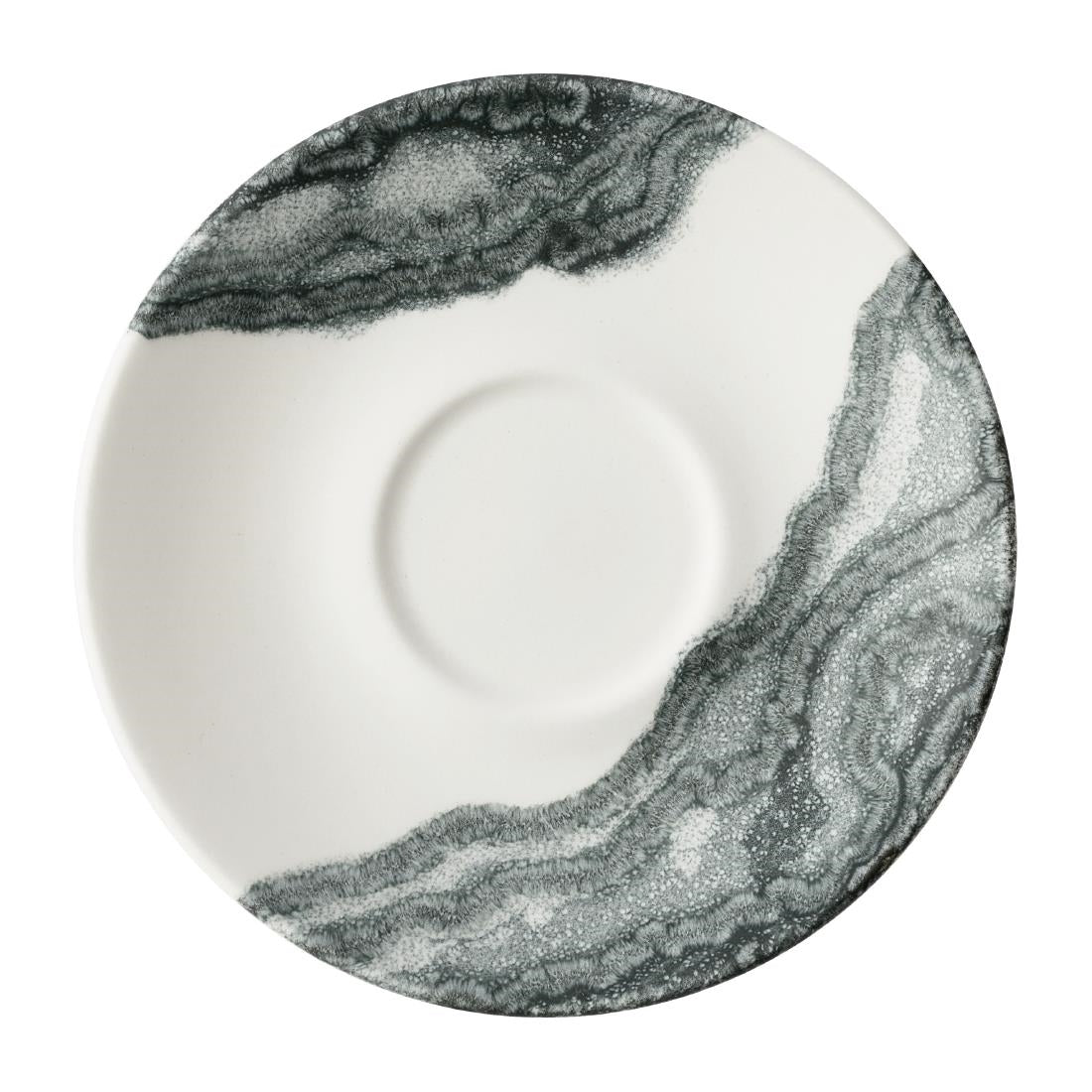 HY966 Churchill China Tide Black Cappuccino Saucers 158mm (Pack of 12)