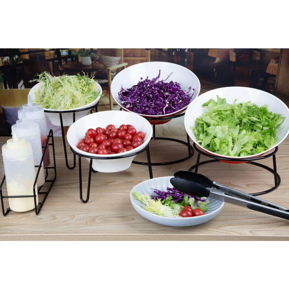 HY985 Olympia Non-Slip Multi-Round Riser Black Wire 230x260x100mm