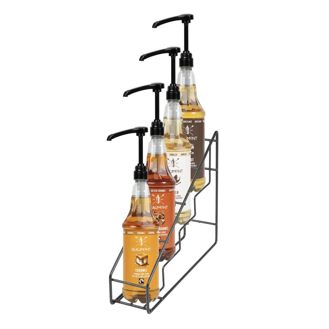 HY987 Olympia Syrup Bottle Stand Black Wire 400x105x320mm