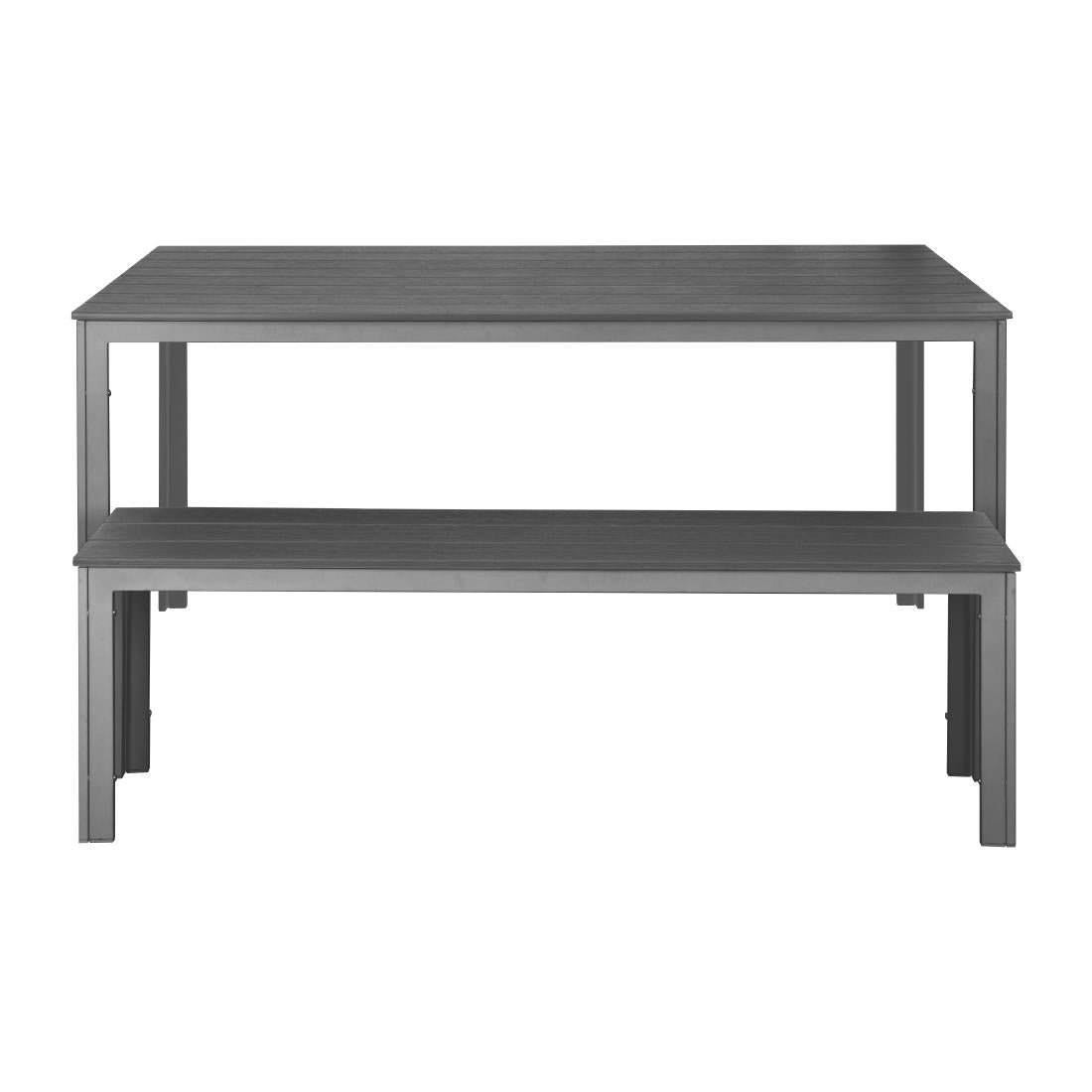 HZ020 - Bolero Valletta Grey Slatted Outdoor Table 1560mm