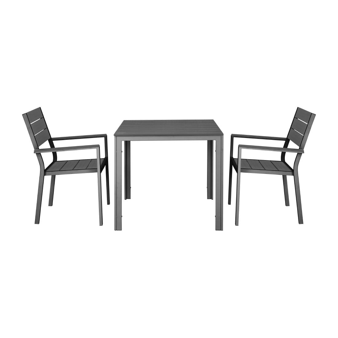 HZ021 - Bolero Valletta Grey Slatted Outdoor Table 780mm