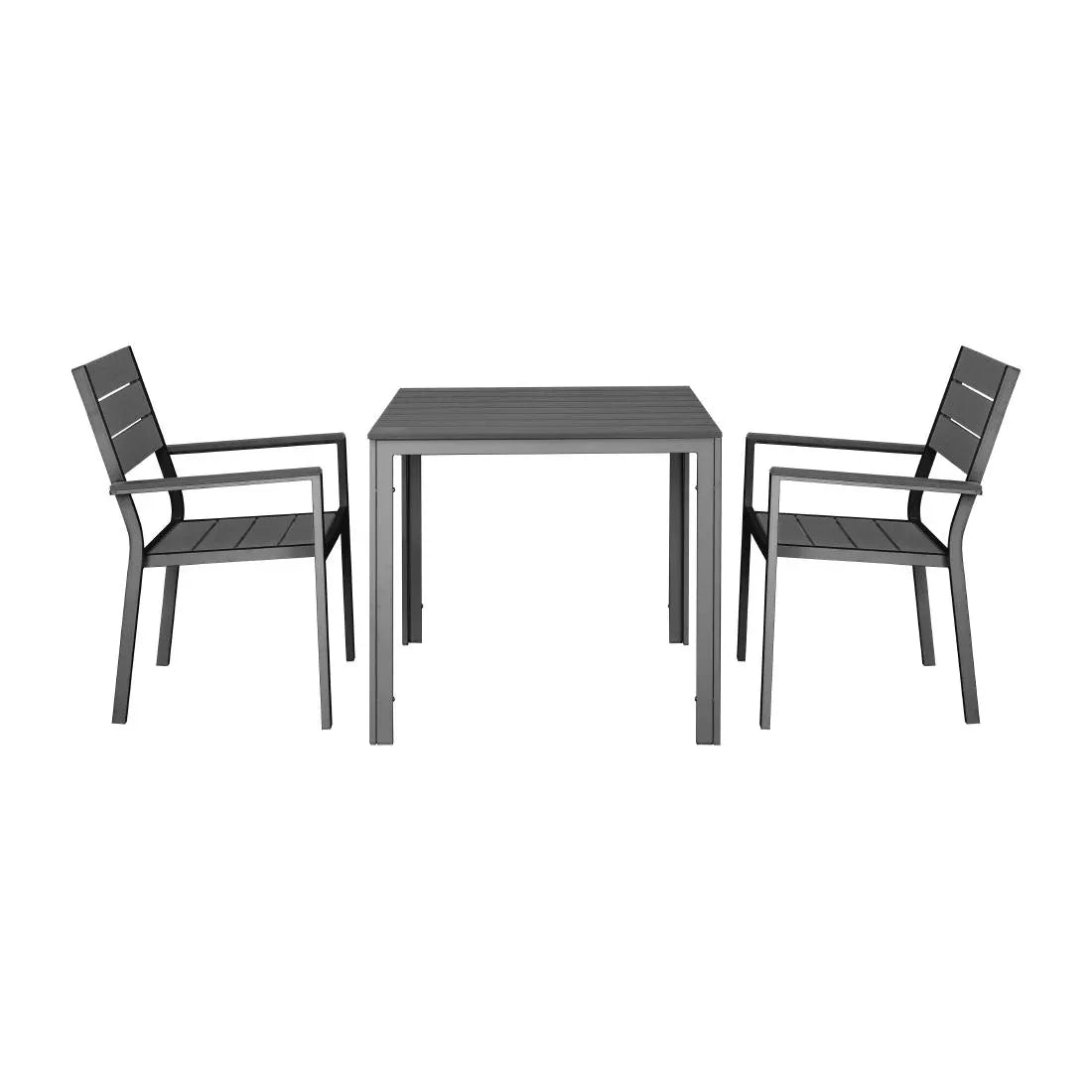 HZ022 - Bolero Valletta Grey Slatted Armchairs (4 Pack)