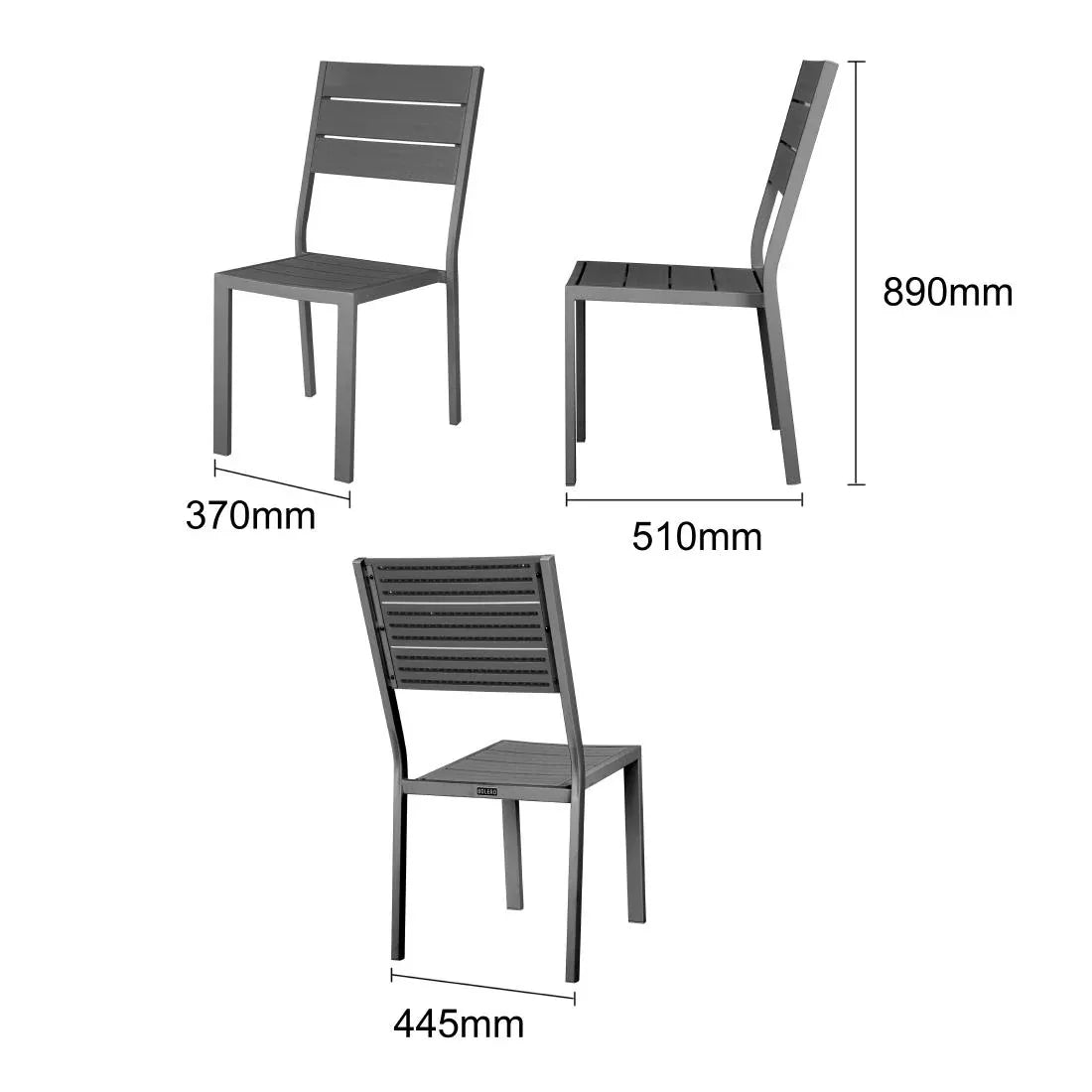 HZ023 - Bolero Valletta Grey Slatted Side Chair (4 Pack)