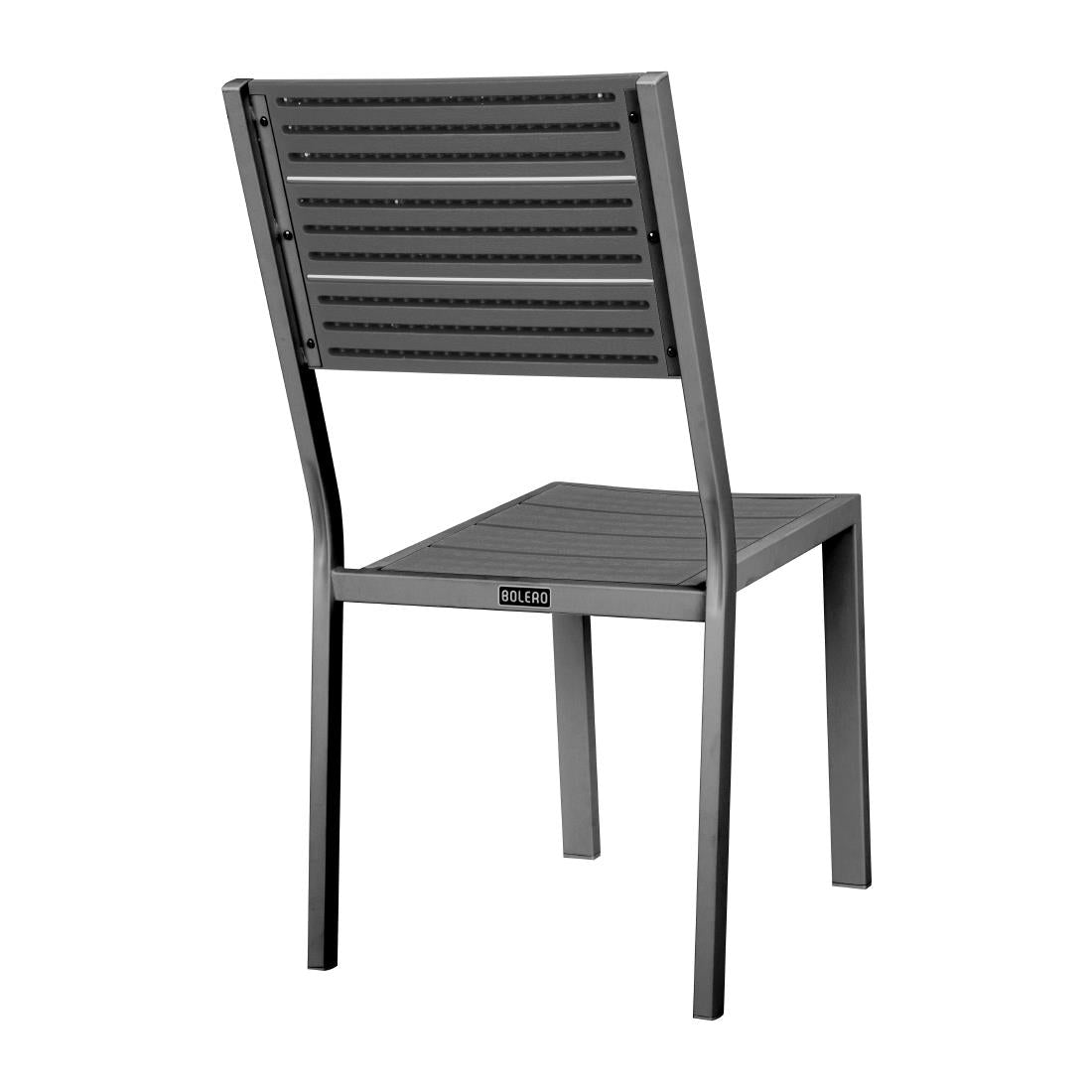 HZ023 - Bolero Valletta Grey Slatted Side Chair (4 Pack)