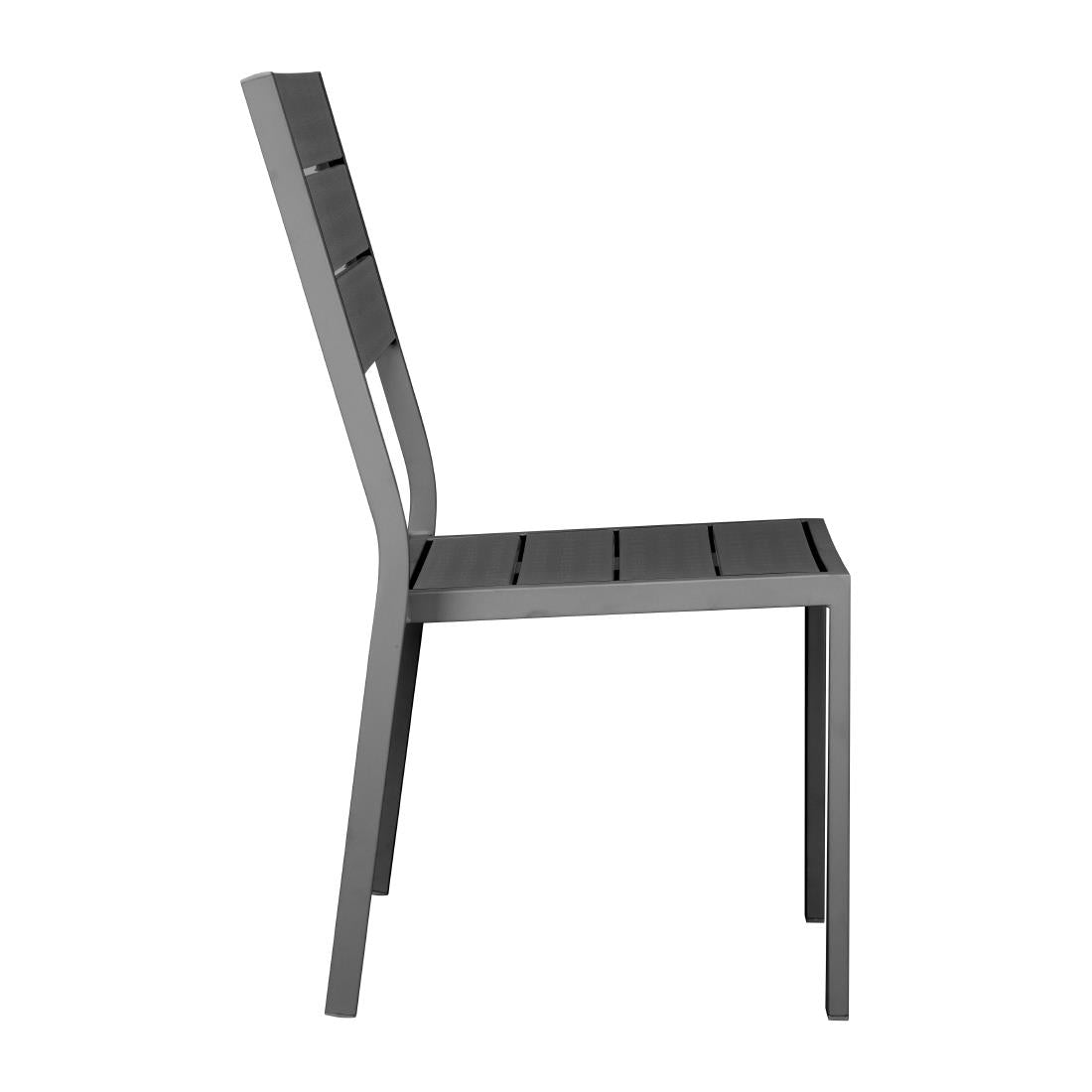 HZ023 - Bolero Valletta Grey Slatted Side Chair (4 Pack)