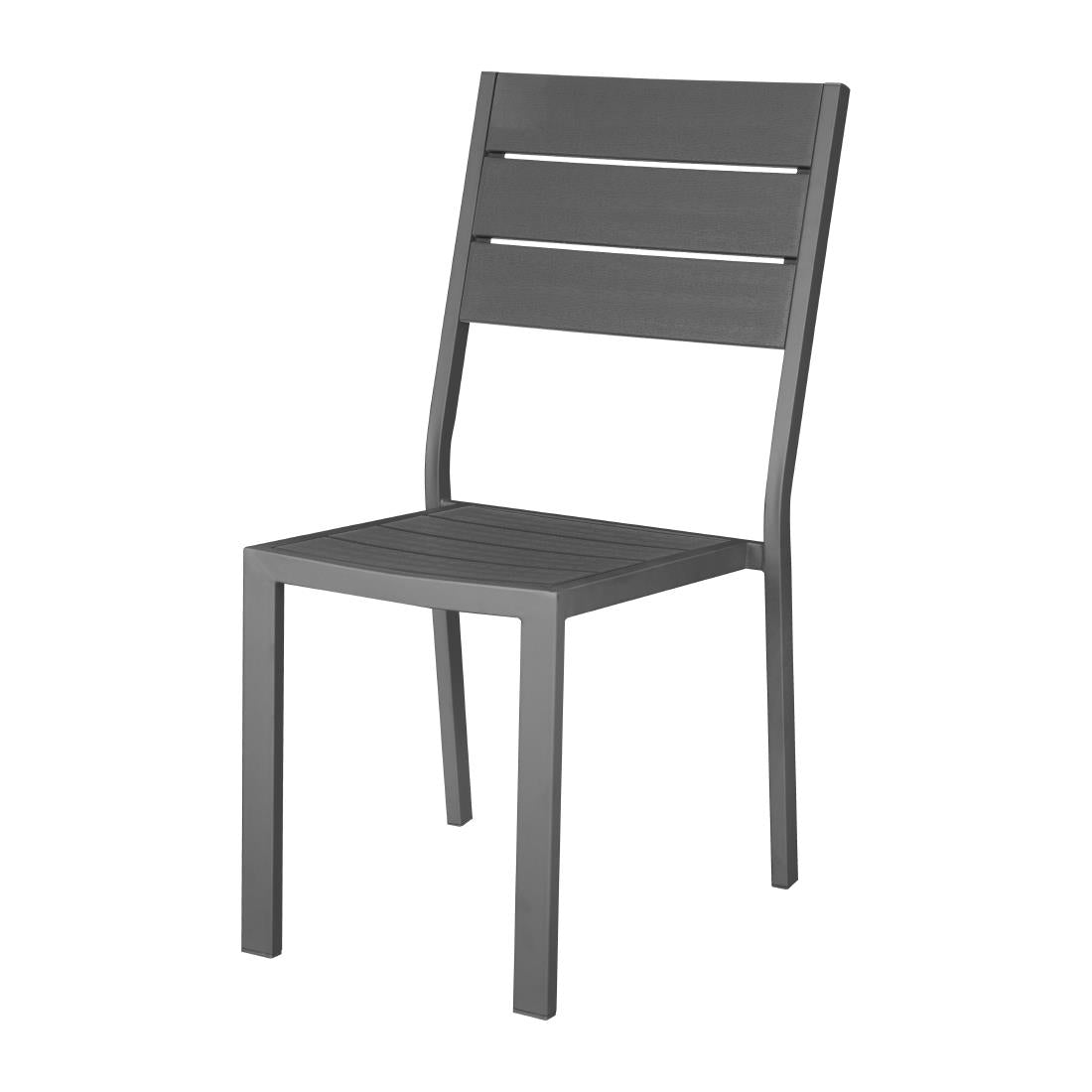 HZ023 - Bolero Valletta Grey Slatted Side Chair (4 Pack)