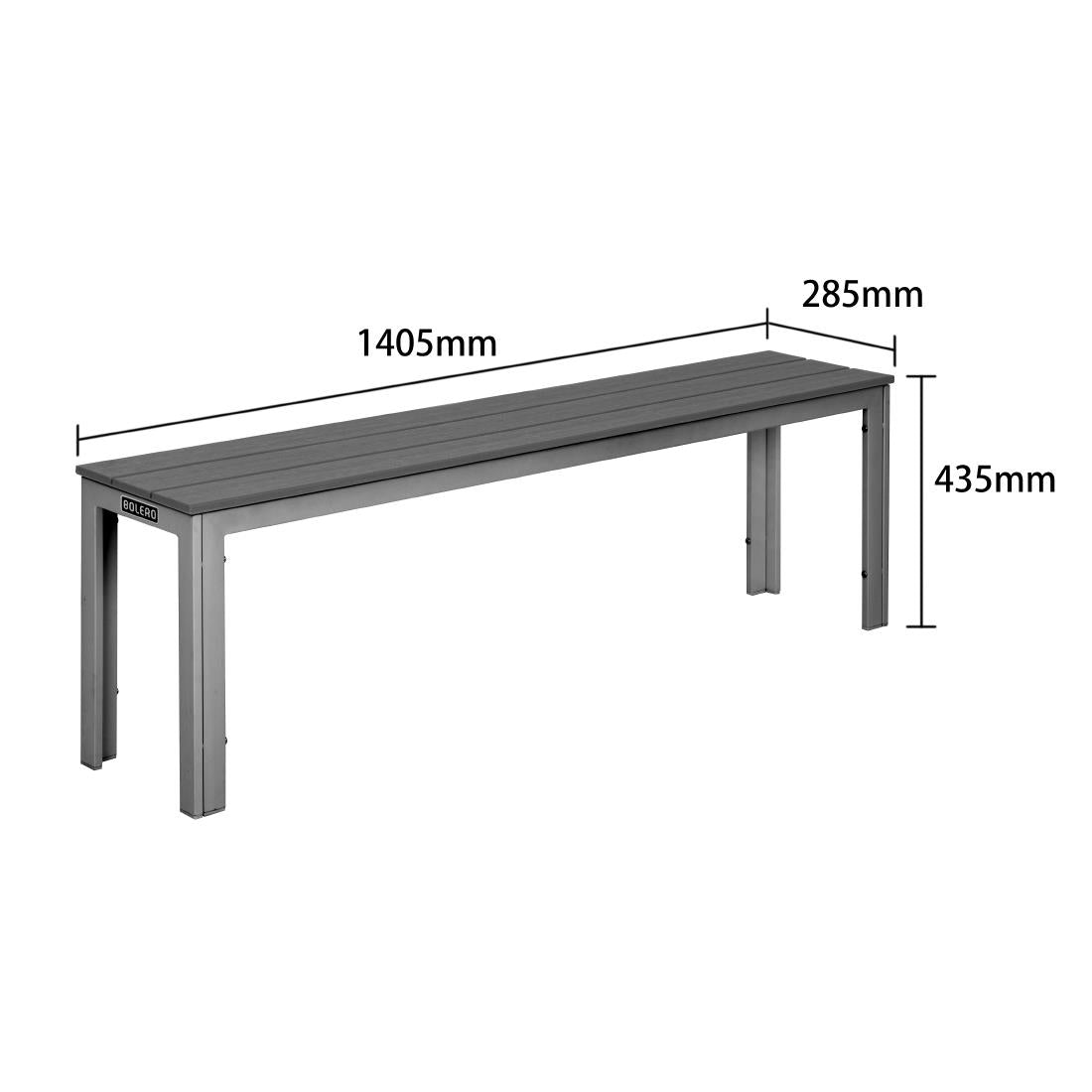 HZ024 - Bolero Valletta Grey Slatted Benches (2 Pack)