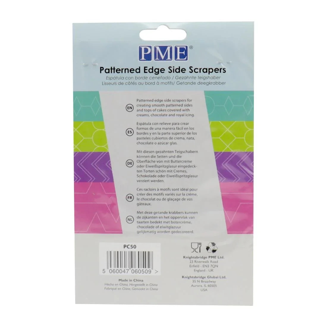 HZ040 - PME Side Scrapers Patterned Edge Plastic (Pack 4)