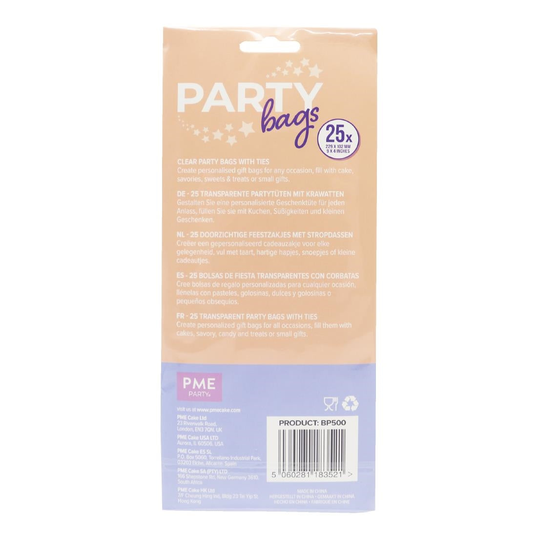 HZ053 - PME Party Bags with Silver Ties (Pack 25)