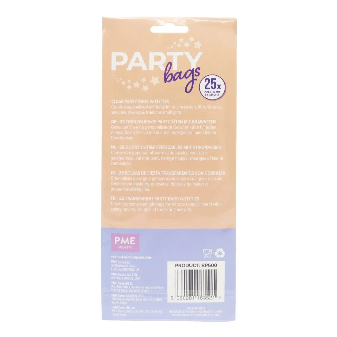 HZ053 - PME Party Bags with Silver Ties (Pack 25)