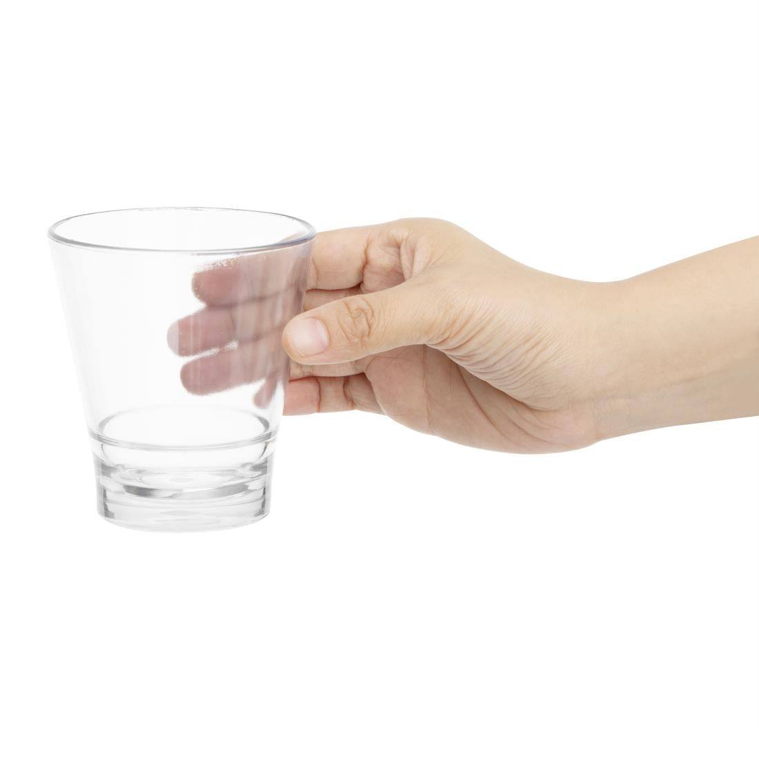 HZ080 Olympia Kristallon Polycarbonate Stacking Tumblers - Clear 250ml (6 Pack)