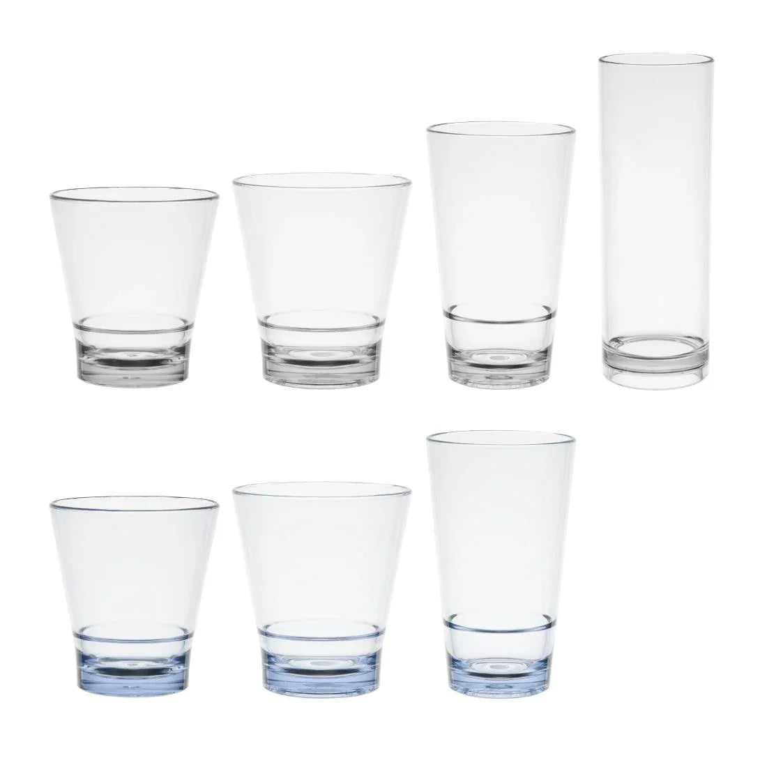 HZ081 Olympia Kristallon Polycarbonate Stacking Tumblers - Blue 250ml (6 Pack)