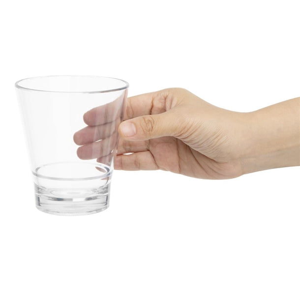 HZ082 Olympia Kristallon Polycarbonate Stacking Tumblers - Clear 350ml (6 Pack)