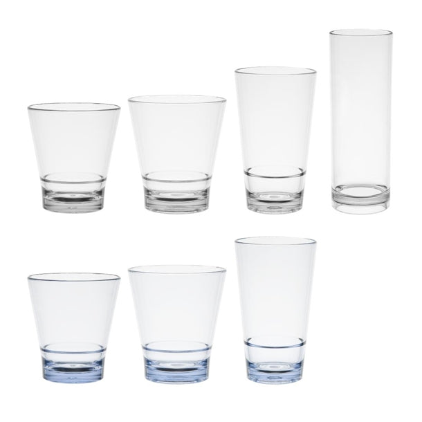 HZ082 Olympia Kristallon Polycarbonate Stacking Tumblers - Clear 350ml (6 Pack)