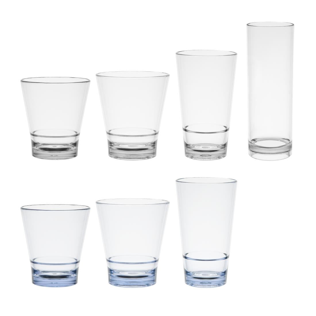 HZ083 Olympia Kristallon Polycarbonate Stacking Tumblers - Blue 350ml (6 Pack)