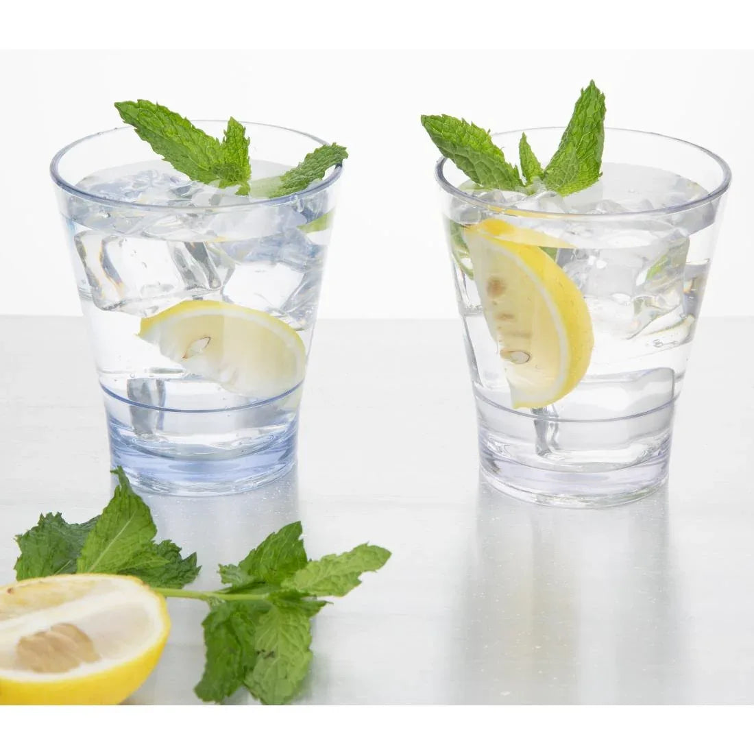 HZ083 Olympia Kristallon Polycarbonate Stacking Tumblers - Blue 350ml (6 Pack)