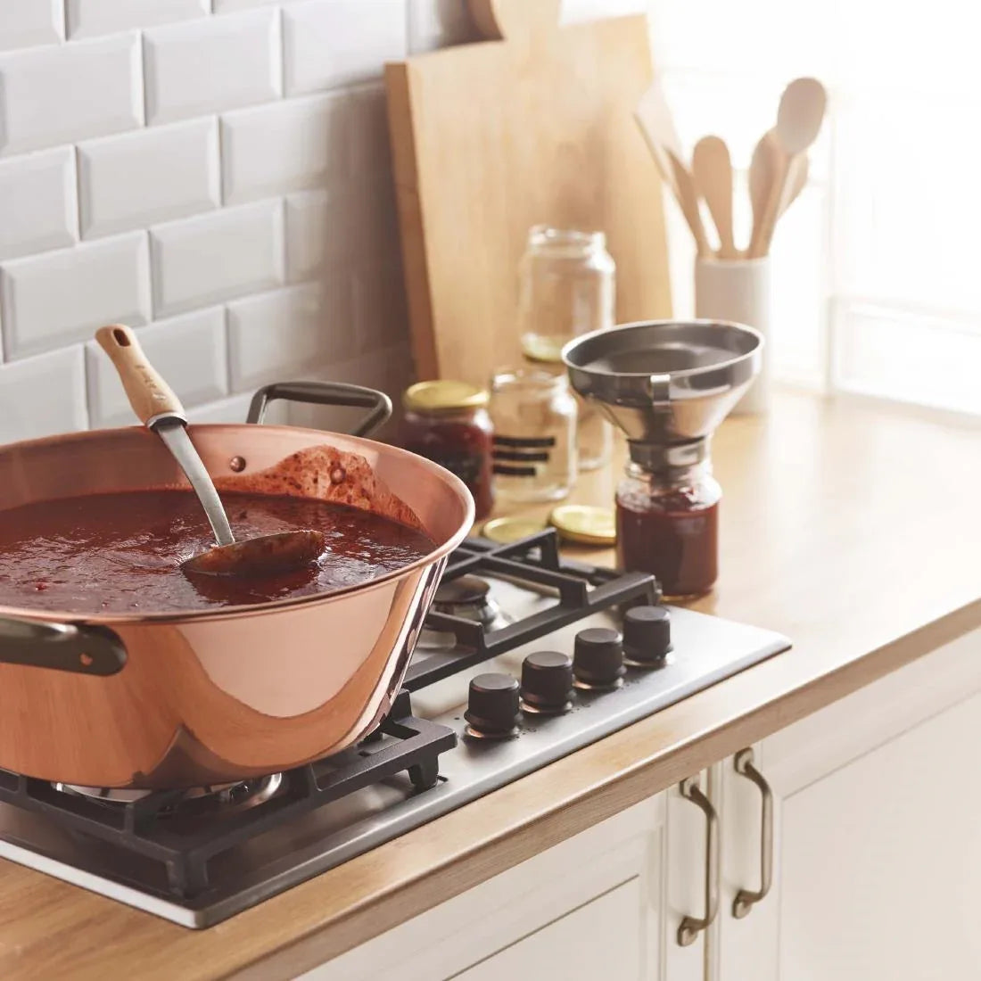 HZ138 De Buyer Copper Conical Jam Pan 380mm