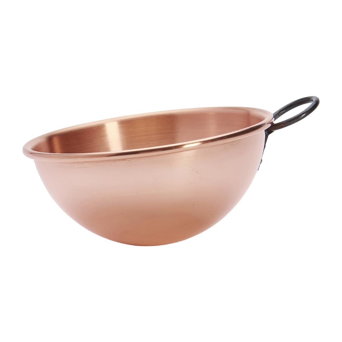 HZ141 De Buyer Copper Egg Whites Bowl with Cast Iron Ring Handle 200mm