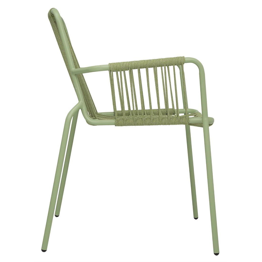 HZ219 Bolero Melbourne Rope Design Arm Chairs Light Green (Set 4)