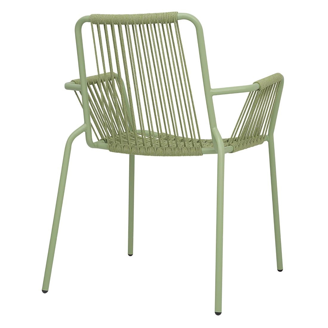 HZ219 Bolero Melbourne Rope Design Arm Chairs Light Green (Set 4)