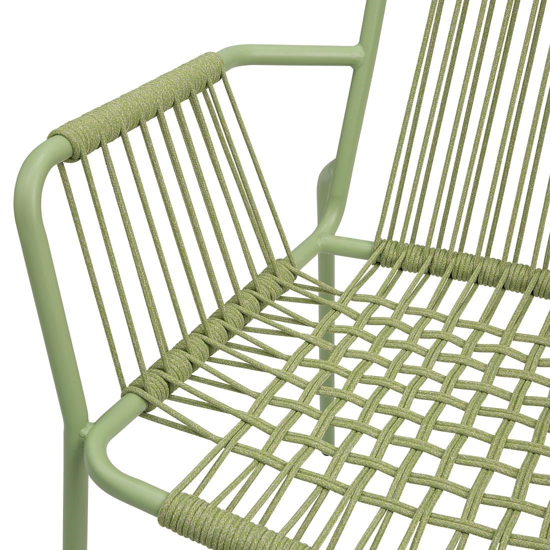 HZ219 Bolero Melbourne Rope Design Arm Chairs Light Green (Set 4)