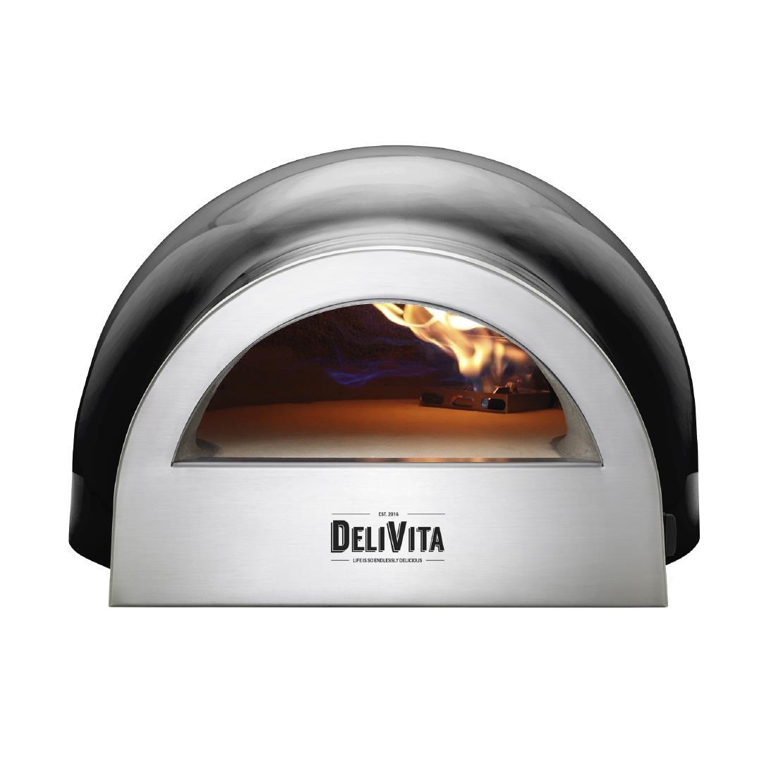 HZ245 Delivita Dual Fuel Gas Pizza Oven Very Black