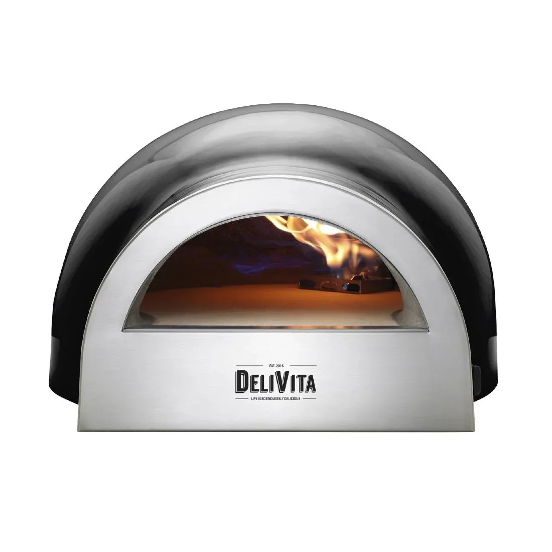 HZ245 Delivita Dual Fuel Gas Pizza Oven Very Black