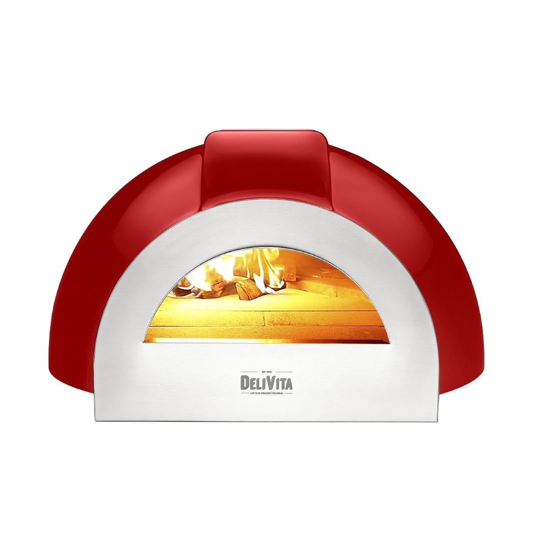 HZ250 DeliVita Pro Dual Fuel Pizza Oven Chilli Red + Chimney