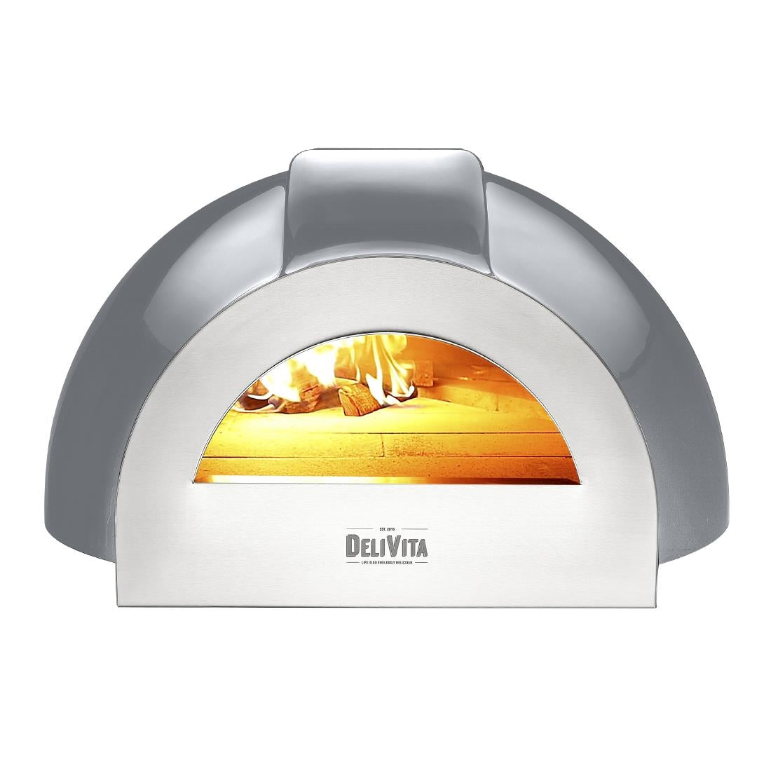 HZ251 DeliVita Pro Dual Fuel Pizza Oven Hale Grey+ Chimney