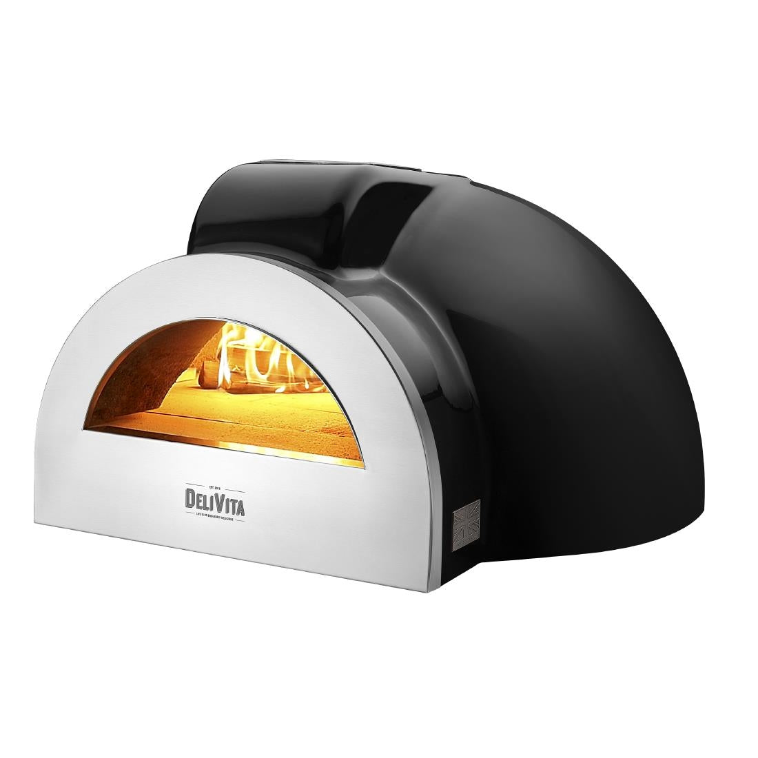 HZ252 DeliVita Pro Dual Fuel Pizza Oven Very Black+ Chimney