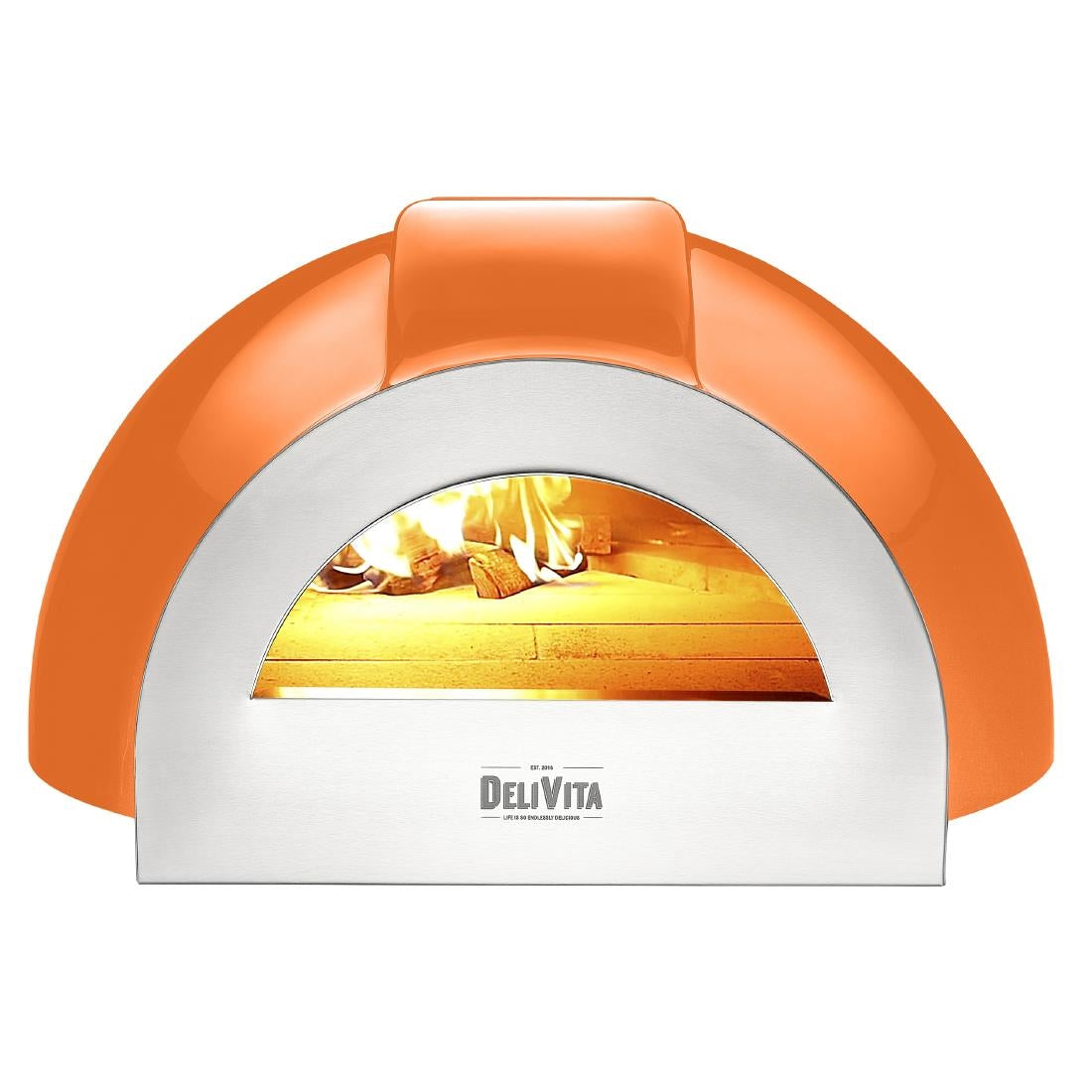 HZ253 DeliVita Pro Dual Fuel Pizza Oven Orange Blaze+ Chimney