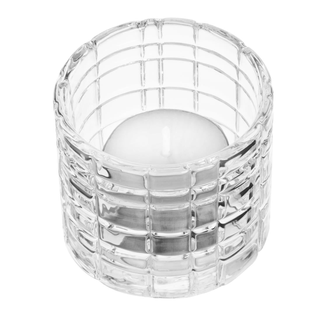HZ332 Olympia Tealight Holder Glass Geo - 64x57mm (Box 6)