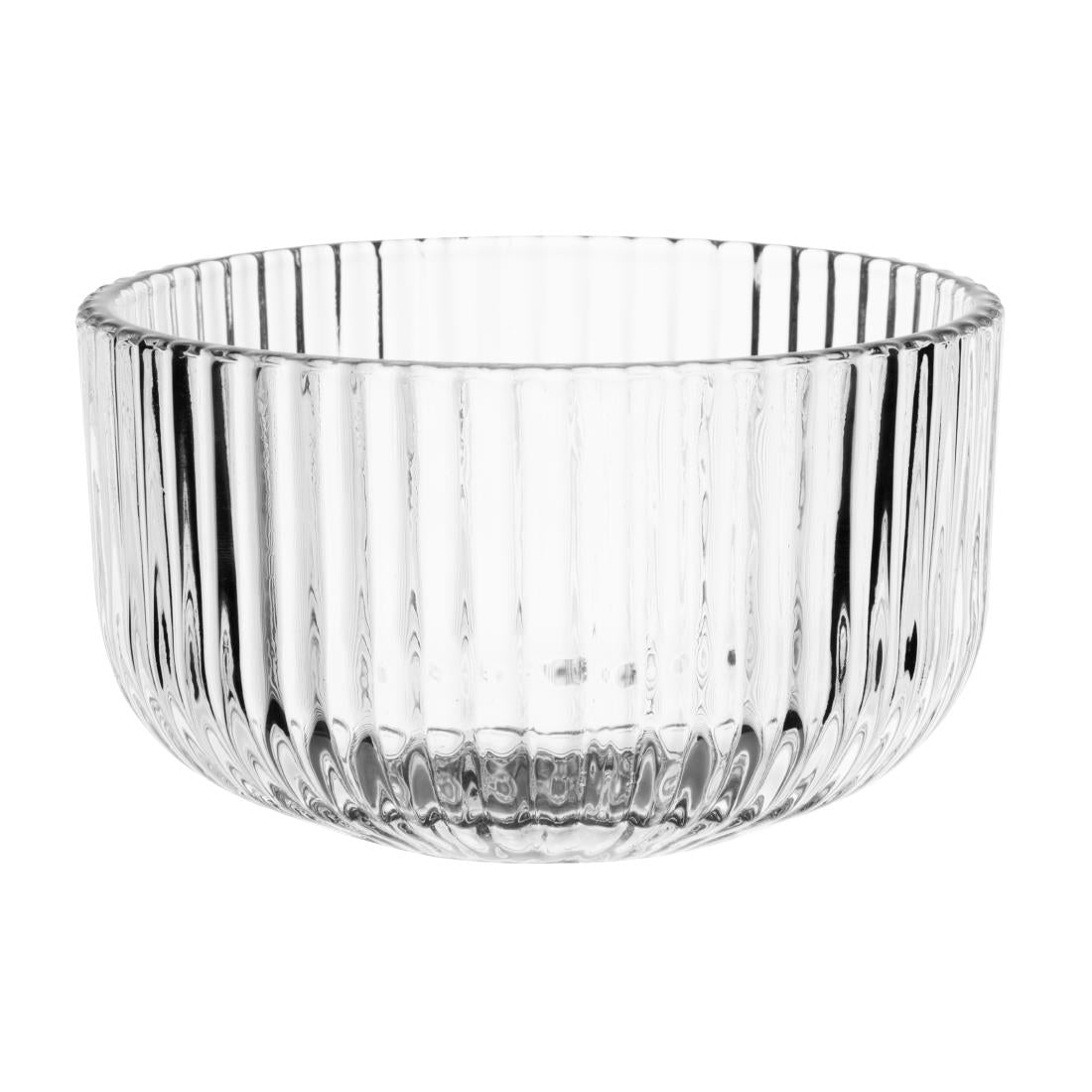 HZ337 Olympia Round Ridged Glass Snack Bowl - 105x60mm (Box 6)