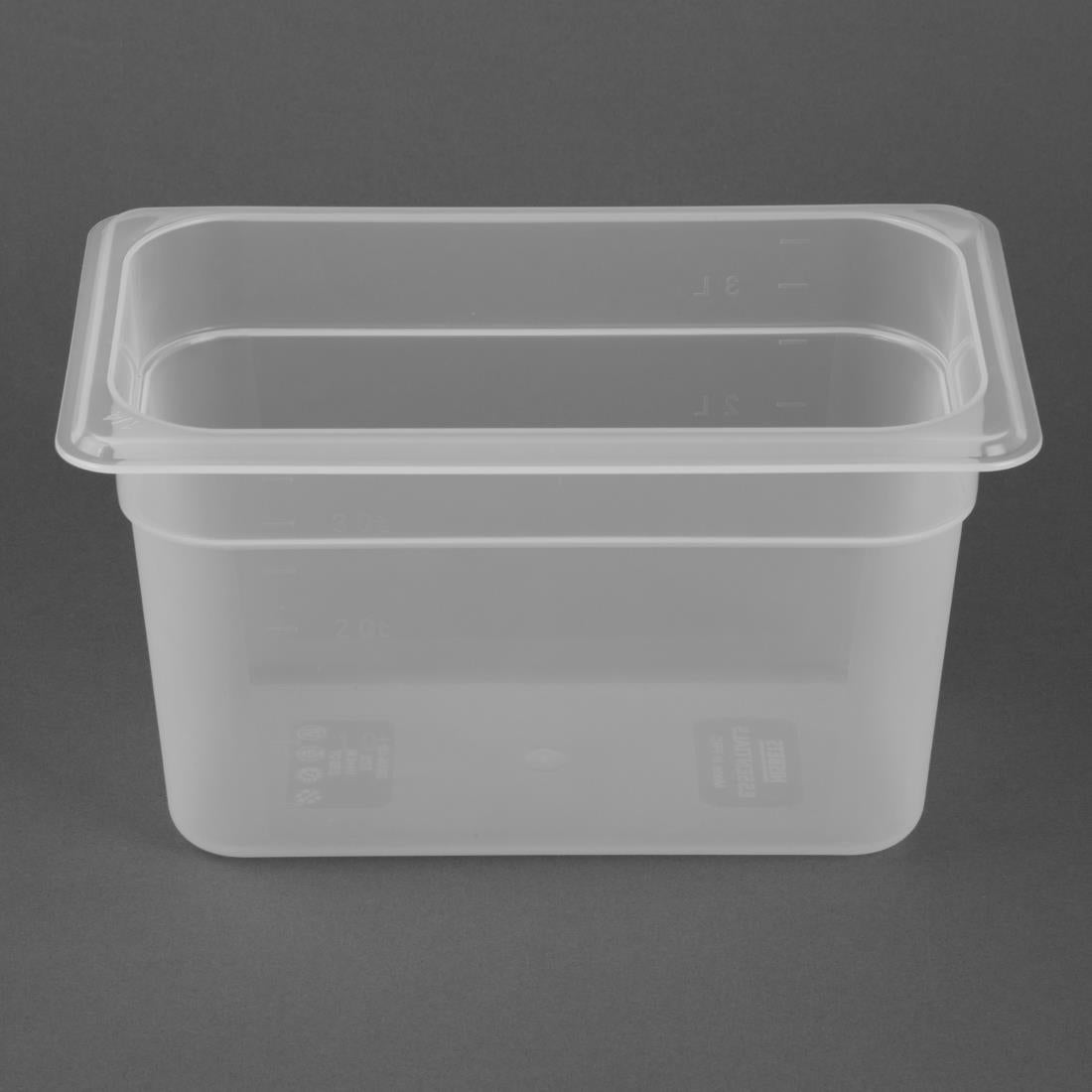 HZ343 Nisbets Essentials Polypropylene GN Container 1/4 150mm (H) 3.7Ltr