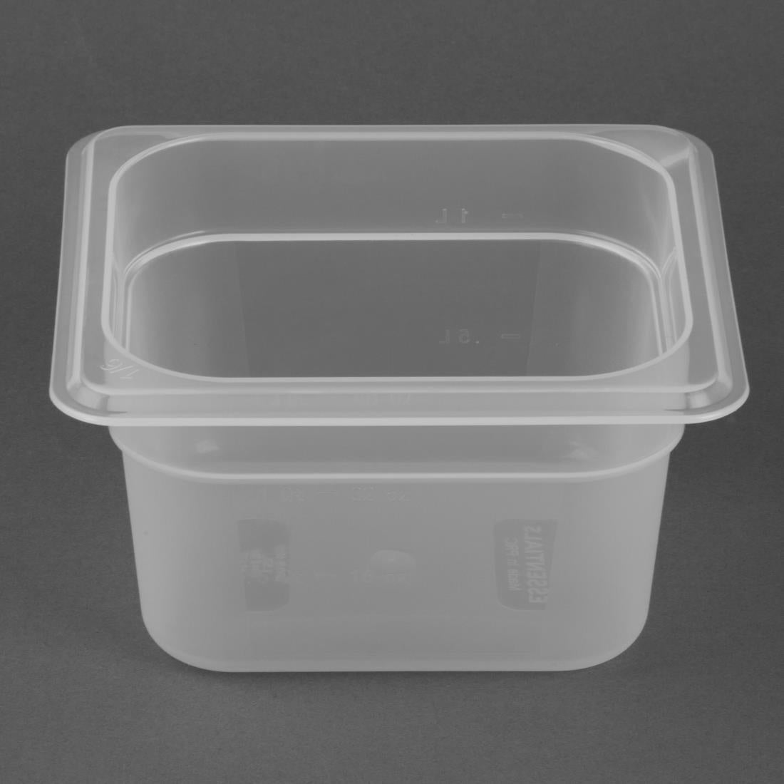 HZ344 Nisbets Essentials Polypropylene GN Container 1/6 100mm (H) 1.5Ltr