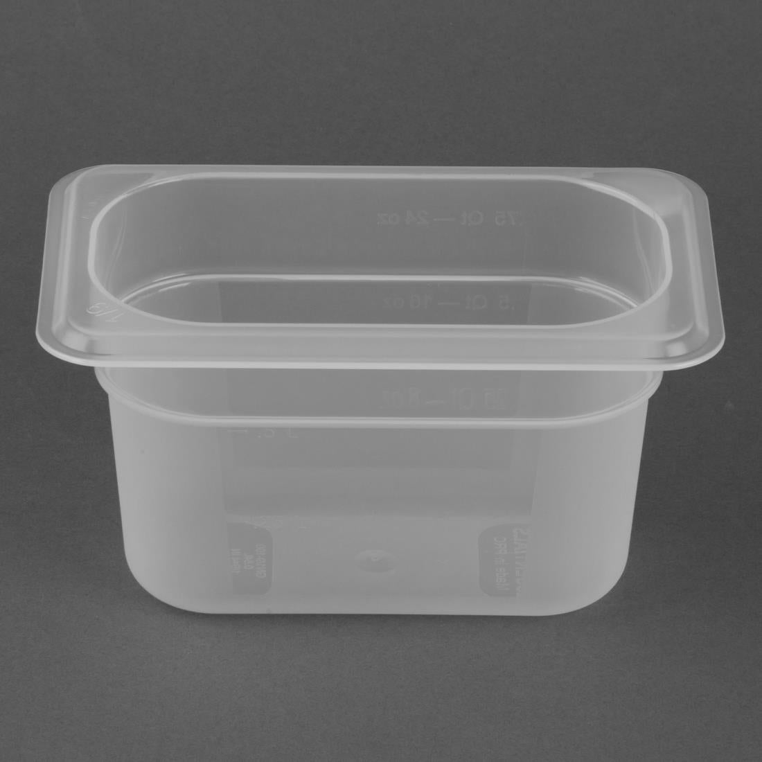 HZ346 Nisbets Essentials Polypropylene GN Container 1/9 100mm (H) 0.85Ltr